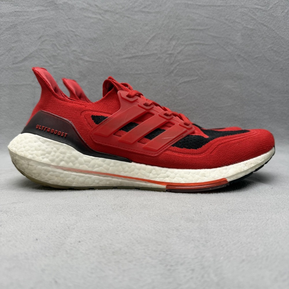 Adidas Ultraboost 21 Primeblue Shoes Mens Size 10.5 Red Running FY0387 Sneakers